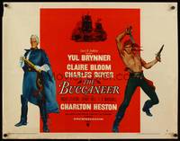 9a288 BUCCANEER style B 1/2sh '58 Yul Brynner, Charlton Heston, directed by Anthony Quinn!
