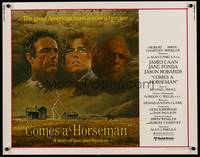9a320 COMES A HORSEMAN 1/2sh '78 cool art of James Caan, Jane Fonda & Jason Robards in the sky!
