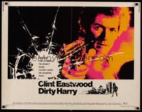 9a345 DIRTY HARRY 1/2sh '71 great c/u of Clint Eastwood pointing gun, Don Siegel crime classic!