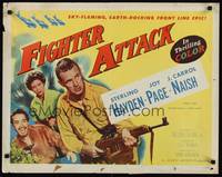 9a370 FIGHTER ATTACK 1/2sh '53 Sterling Hayden with machine gun, sky-flaming, earth-rocking!