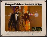 9a376 FOR LOVE OF IVY 1/2sh '68 Daniel Mann, cool artwork of Sidney Poitier!