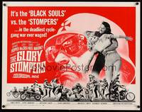9a392 GLORY STOMPERS 1/2sh '67 AIP biker, Dennis Hopper, wild image of bikers on the rampage!
