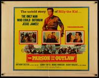 9a587 PARSON & THE OUTLAW 1/2sh '57 Anthony Dexter stars in the untold story of Billy the Kid!