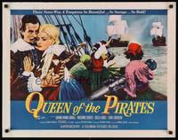 9a607 QUEEN OF THE PIRATES 1/2sh '61 sexy Italian temptress Gianna Maria Canale, cool pirate art!