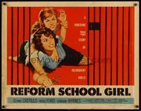 9a614 REFORM SCHOOL GIRL 1/2sh '57 classic AIP bad girl catfight behind bars artwork!