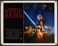 9a619 RETURN OF THE JEDI style B 1/2sh '83 George Lucas classic, Mark Hamill, Harrison Ford