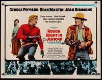 9a636 ROUGH NIGHT IN JERICHO style B 1/2sh '67 Dean Martin & George Peppard with guns drawn!