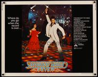 9a644 SATURDAY NIGHT FEVER 1/2sh '77 best image of disco dancer John Travolta & Karen Lynn Gorney!