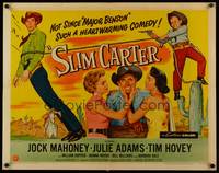 9a663 SLIM CARTER 1/2sh '57 Jock Mahoney, Julie Adams, funny art of boy holding up Mahoney!