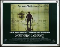 9a670 SOUTHERN COMFORT 1/2sh '81 Walter Hill, Keith Carradine, cool image of hunter in swamp!