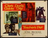 9a695 TEACHER'S PET style A 1/2sh '58 teacher Doris Day, pupil Clark Gable, sexy Mamie Van Doren!