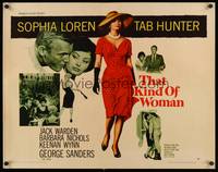 9a706 THAT KIND OF WOMAN style B 1/2sh '59 images of sexy Sophia Loren, Tab Hunter & George Sanders