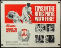 9a734 TOYS IN THE ATTIC 1/2sh '63 Dean Martin slaps Yvette Mimieux, it plays with fire!