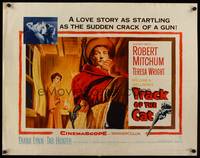 9a735 TRACK OF THE CAT 1/2sh '54 Robert Mitchum & Teresa Wright in a startling love story!