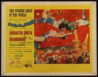 9a740 TRAPEZE 1/2sh '56 great circus image of Burt Lancaster, Gina Lollobrigida & Tony Curtis!