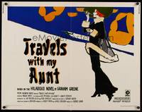 9a741 TRAVELS WITH MY AUNT 1/2sh '72 from Graham Greene's novel, cool Art Nouveau-style art!