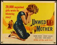 9a757 UNWED MOTHER 1/2sh '58 Norma Moore & Robert Vaughn, 20,000 anguished girls wrote this story!