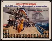 9a763 VOYAGE OF THE DAMNED 1/2sh '76 Faye Dunaway, Max Von Sydow, Richard Amsel art!