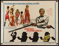 9a779 WHERE THE SPIES ARE 1/2sh '66 art of English secret agent David Niven, sexy babes!