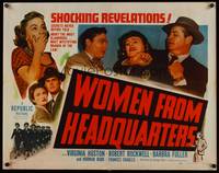 9a793 WOMEN FROM HEADQUARTERS style B 1/2sh '50 Virginia Huston, Robert Rockwell, Barbra Fuller!