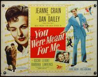 9a799 YOU WERE MEANT FOR ME 1/2sh '48 Dan Dailey, close up of pretty Jeanne Crain!
