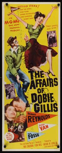 9b016 AFFAIRS OF DOBIE GILLIS  insert '53 Debbie Reynolds, Bobby Van, Bob Fosse!