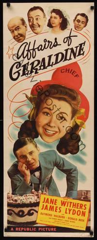 9b017 AFFAIRS OF GERALDINE  insert '46 Jane Withers in fire chief's hat, Jimmy Lydon!