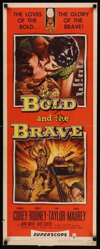 9b072 BOLD & THE BRAVE  insert '56 the guts & glory story boldly and bravely told!