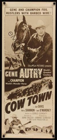 9b128 COW TOWN  insert R56 cowboy Gene Autry & Champion, they foil rustlers with barbed wire!