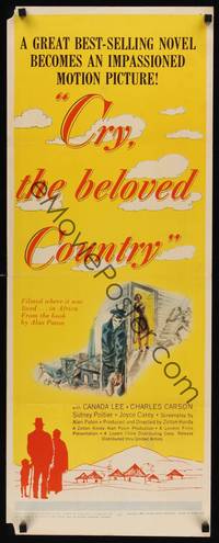9b132 CRY THE BELOVED COUNTRY   insert '51 Canada Lee, from the novel by Alan Paton!