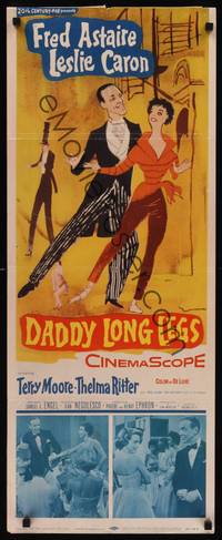 9b135 DADDY LONG LEGS   insert '55 wonderful art of Fred Astaire in tux dancing with Leslie Caron!