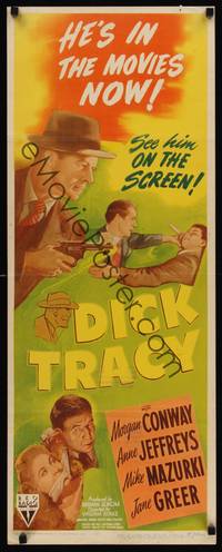 9b147 DICK TRACY   insert '45 Morgan Conway as Chester Gould's classic detective!