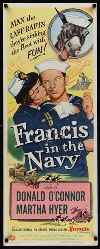9b183 FRANCIS IN THE NAVY  insert '55 sailor Donald O'Connor & Martha Hyer + talking mule!