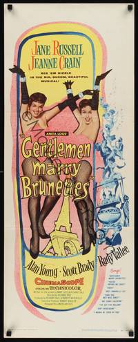 9b192 GENTLEMEN MARRY BRUNETTES  insert '55 sexy Jane Russell & Jeanne Crain in the buxom musical!