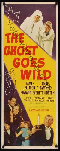9b195 GHOST GOES WILD  insert '47 James Ellison, Anne Gwynne, wacky spirit artwork!
