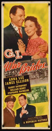 9b191 G.I. WAR BRIDES  insert '46 James Ellison holding pretty Anna Lee!