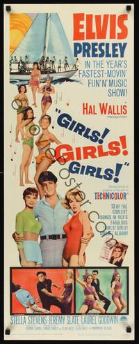 9b200 GIRLS GIRLS GIRLS  insert '62 swingin' Elvis Presley, Stella Stevens & boat of sexy girls!