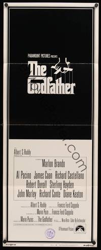 9b207 GODFATHER int'l insert '72 Marlon Brando & Al Pacino in Francis Ford Coppola crime classic!