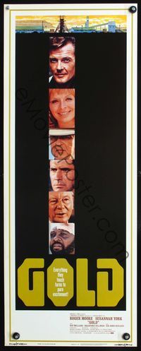 9b208 GOLD   insert '74 Roger Moore, Susannah York, Ray Milland, Bradford Dillman, Gielgud!
