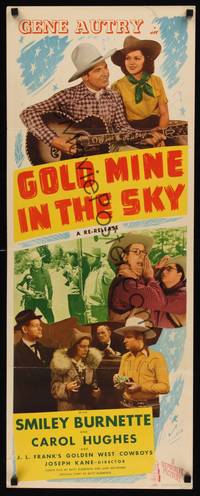 9b209 GOLD MINE IN THE SKY  insert R40s great image of Gene Autry with guitar, Smiley Burnette!