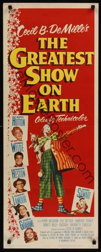 9b216 GREATEST SHOW ON EARTH   insert '52 Cecil B. DeMille circus classic, Charlton Heston!