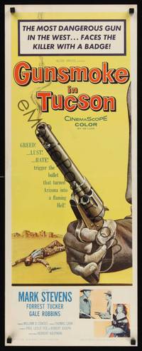 9b222 GUNSMOKE IN TUCSON  insert '58 most dangerous gun in the West faces the killer with a badge!