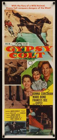 9b223 GYPSY COLT  insert '54 Ward Bond, Frances Dee, young Donna Corcoran & wild stallion!