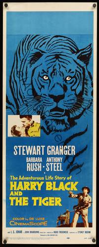 9b227 HARRY BLACK & THE TIGER  insert '58 cool art of tiger, Stewart Granger, Barbara Rush!