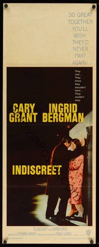 9b257 INDISCREET   insert '58 Cary Grant & Ingrid Bergman, directed by Stanley Donen!