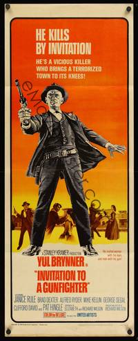 9b258 INVITATION TO A GUNFIGHTER  insert '64 vicious killer Yul Brynner brings a town to its knees!