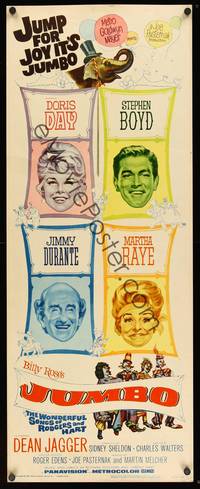 9b270 JUMBO  insert '62 Doris Day, Jimmy Durante, Stephen Boyd, Martha Raye circus elephant!