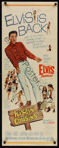 9b280 KISSIN' COUSINS  insert '64 hillbilly Elvis Presley has a lookalike Army twin!