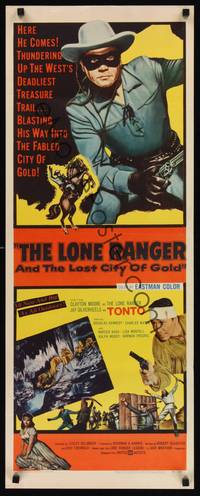 9b309 LONE RANGER & THE LOST CITY OF GOLD  insert '58 masked Clayton Moore & Jay Silverheels!