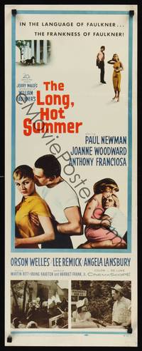 9b311 LONG, HOT SUMMER  insert '58 Paul Newman, Joanne Woodward, Faulkner, directed by Martin Ritt!